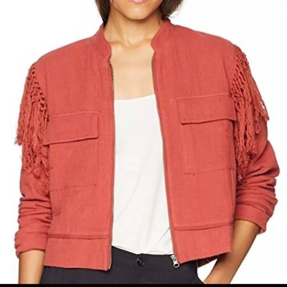 Jack BB Dakota fringe coral North West jacket Size Large